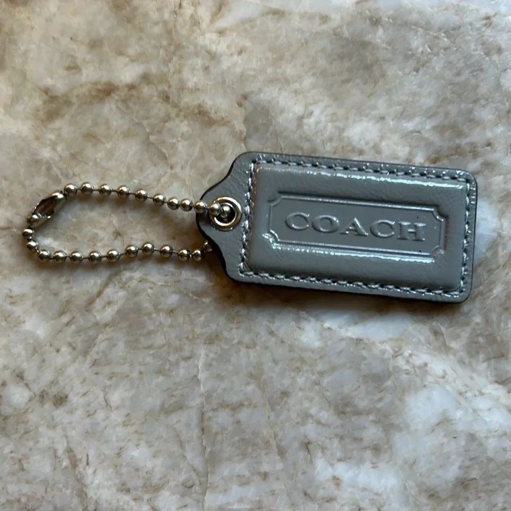 COACH Grey Leather Keychain